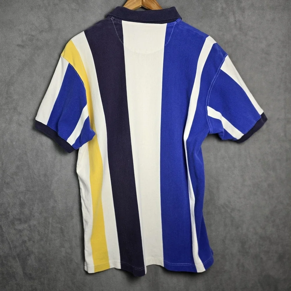 VINTAGE CHAPS RALPH LAUREN MULTI-STRIPED RUGBY SHIRT LONG SLEEVE SIZE Large
